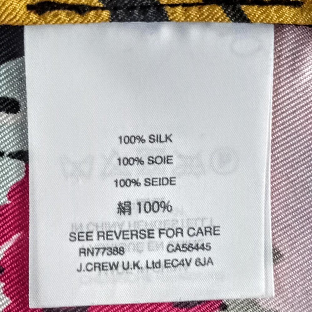 J. Crew Abstract Print Multicolor Ruffle Silk Top - Picture 6 of 7